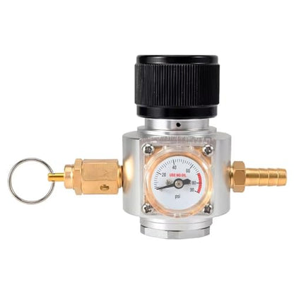 Upgrade Co2 Regulator Mini Co2 Charger for Soda Water Gas Cylinder Tr21*4 0-90PSI Homebrew Kegging Fast Carbonation(B Relief valve)