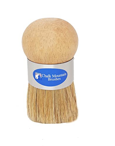 Chalk Mountain Furniture Paint's Ergonomic Large Palm Wax, Upholstery and Stencil Natural Bristle Brush. 1 Pack