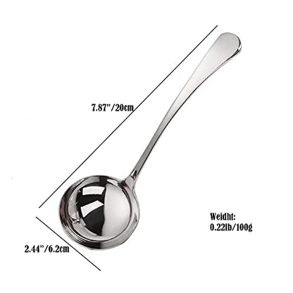 7.9-Inch Silver Small Ladle,Pack of 2,Premium 18/10 Stainless Steel,Ideal for Serving Gravy,Sauce,Soup