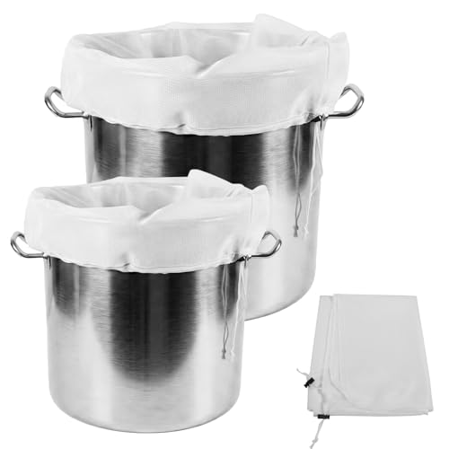 Brew Bags Reusable Strainer Bag 2 Pack 26"X22", 125 Micron Fine Mesh Strainer for Beer, Wine, Jam, Cider or Juice Making, Filter Bag with Adjustable Drawstring Brewing Supplies Homebrewing Equipment