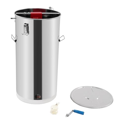 Manual Honey Extractor, 2 Frame Stainless Steel Beekeeping Extraction, Honey Bee Spinner Beekeeping Apiary Centrifuge Equipment, Silver
