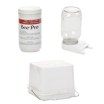 Little Giant® Beekeeping Feeder Kit | Beekeeping Supplies | 2 Gallon Bee Feeder Bucket | Beehive Entrance Feeder | Bee Pro Pollen Substitute | Bee Feeder Kit for Hives