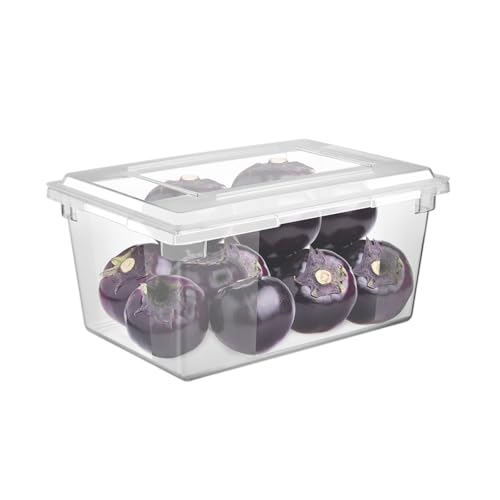 CURTA 1 Pack Food Storage Box with Lid, Commercial Grade Polycarbonate Food Storage Containers for Fruits/Vegetables/Grains in Bar/Restaurant/Hotel/Home 16.5 Gal - 26" x 18" x 12"[ NSF,Certified ] - color: 1*26" x 18" x 12"