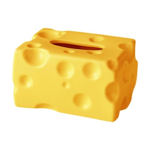 Tissue Dispenser Box Tissue Box Cover Cheese Shaped Tissue Paper Storage Holder Art Ceramic Tissue Box for Restaurant Kitchen, Yellow - color: Yellow