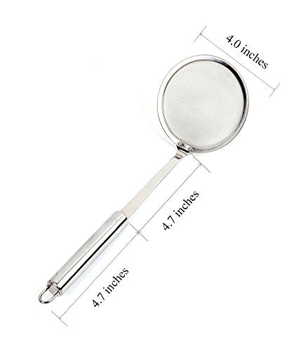 Hot Pot Fat Skimmer Spoon - Stainless Steel Fine Mesh Strainer for Skimming Grease and Foam