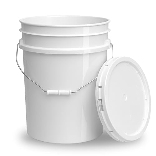 ePackageSupply 5 Gallon Bucket - Food Grade w/Lid BPA-Free, 3 Pack - White | Airtight Gasketed Tear Strip Lid, Heavy-Duty 90 Mil HDPE Plastic Pail, Bulk Storage, Food Safe Durable Container, Made in USA - color: White, size: 3 Packs