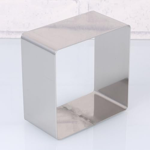 GALPADA Stainless Steel Cake Ring Square Mousse Ring Pastry Cutter Mold for Baking Cake Cookies Bread Cheese and Desserts 3.66 X 3.66 X 1.57 in 1 Pack - size: Size 5
