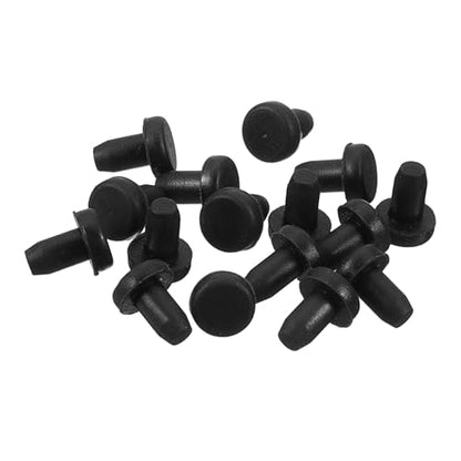 uxcell 32 Pieces Black Rubber Stopper, 3.5mm Plug Holes for 3-3.3mm/0.12-0.13" Hole - size: 3-3.3 mm