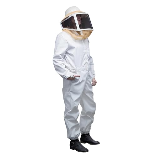 Mann Lake Deluxe Bee Suit, Beekeeping Gear with Zippered Square Veil, Durable 50/50 Cotton/Polyester Blend, Bee Protection Suit, Professional Beekeeping Suit for Adults, XX-Large - size: 2X-Large