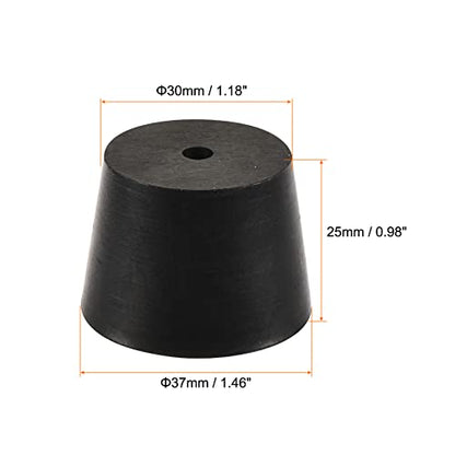 MECCANIXITY Rubber Tapered Plug 30mm to 37mm with Hole Test Tubes Bungs Stopper Black for Lab Home 5 Pieces - size: 30mm - 37mm