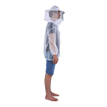 Beekeeping Jacket, Transparent Beekeeping Protective Suit with Hooded Veil, Ventilated Bee Jacket for Professional Beginner Apiarist