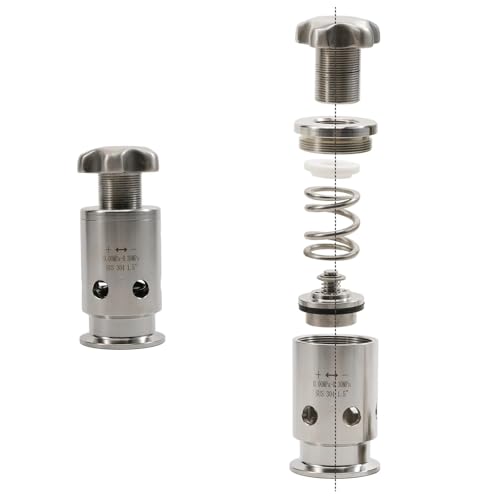 Adjustable Pressure Relief Valve Tri Clamp 1.5" 0-0.3MPa Stainless Steel 304 Vacuum Breaker Compact Homebrew Conical Fermenter