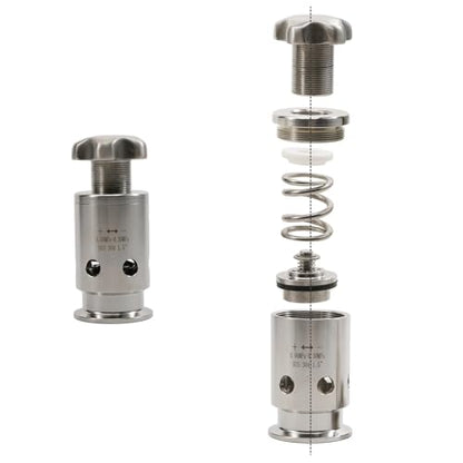 Adjustable Pressure Relief Valve Tri Clamp 1.5" 0-0.3MPa Stainless Steel 304 Vacuum Breaker Compact Homebrew Conical Fermenter