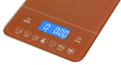 Ozeri Touch III Digital Kitchen Scale with Calorie Counter, 22 lbs (10 kg), Burnt Ochre - color: Burnt Ochre