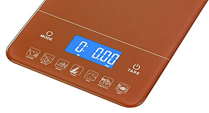 Ozeri Touch III Digital Kitchen Scale with Calorie Counter, 22 lbs (10 kg), Burnt Ochre - color: Burnt Ochre