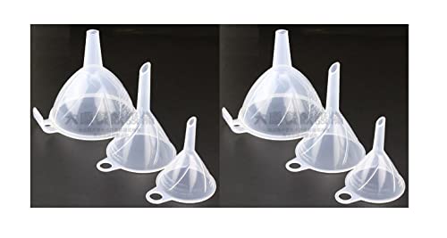 JapanBargain 3102, Set of 3 Japanese Funnel Set Mini and Small Funnels Liquid and Dry Ingredients, BPA Free, Made in Japan, 2 Set
