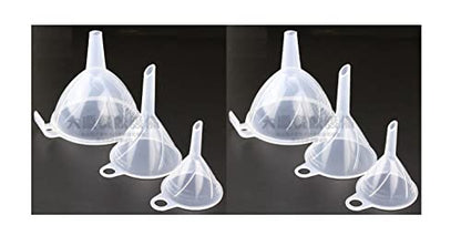 JapanBargain 3102, Set of 3 Japanese Funnel Set Mini and Small Funnels Liquid and Dry Ingredients, BPA Free, Made in Japan, 2 Set