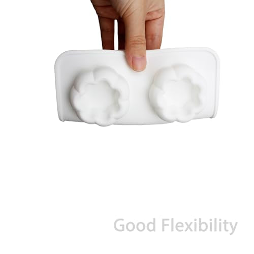 Silicone Flower Pot Shape Molds for Chocolate, Candy | 6-Cavity Flower-shaped Mousse Molds for Jello, Cookie, Pudding, Pastry, 8.39 x 5.71 x 0.71 inches, Nonstick, Flexible - color: White-R0194