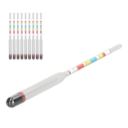 10Pcs Wine Making Meter Home, Home Wine Making Meter, Brewing Beer Hydrometer Test Jar 3 Scales Hydrometer Glass Beer
