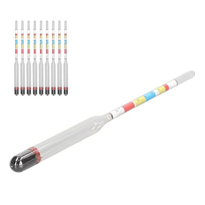 10PCS Triple Scale Alcohol Tester Hydrometer, Wine Making Meter Home Brewing Beer Hydrometer Test Jar Triple Scale Hydrometer and Glass Test Jar Home Brew Wine Beer Mead Cider