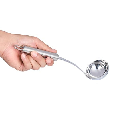 Restaurantware Stainless Steel Sauce Ladle - German Standard Gravy Ladle with Ergonomic Handle, Dishwasher Safe - Small Ladle For Serving Soups, Dressings, Sauces - style: Steel Sauce Ladle