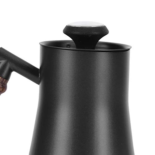650ml Gooseneck Coffee Kettle Stainless Steel Pour Over Kettle with Thermometer Ergonomic Handle for Precise Brewing Tea Coffee (650ml black) - color: 650ml black