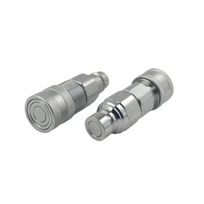 Ag Poppet Poineer Style ISO5675 Body 1/2" to Flat Face ISO16028 Body 1/2" Hydraulic Quick Connect&Disconnect Coupler Adapter Set,Replace SAE/EAS-500 - size: 1-Set ISO5675 to ISO16028 1/2"