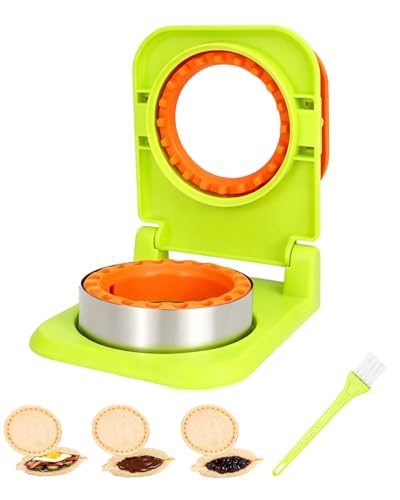 CHICHAUS Uncrustable Sandwich Maker,Sandwiches Pocket Circle Shape 3.7Inch Sandwich Cutter and Sealer,Sandwich Cutter for Kids Breakfast and lunchboxes (Green/Orange) - color: Green/Orange