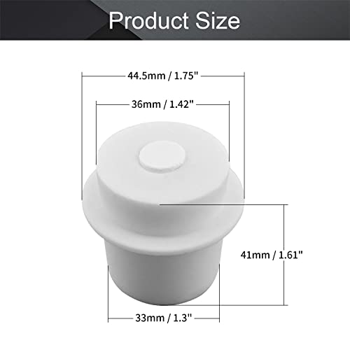 Othmro 2Pcs Drilled Rubber Stopper with Airlock, White Drilled Bungs Stopper with 1.3"-1.42" Hole for Fermentation Use, Homebrewing Beer Kombucha Airlock Stopper