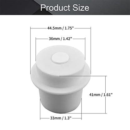 Othmro 2Pcs Drilled Rubber Stopper with Airlock, White Drilled Bungs Stopper with 1.3"-1.42" Hole for Fermentation Use, Homebrewing Beer Kombucha Airlock Stopper