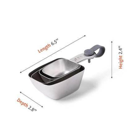 Full Circle Level Up Precision Stainless Steel Measuring Cups, 4-Piece Set (¼ cup, 1/3 cup, ½ cup, and 1 cup), Dishwasher Safe - style: Measuring Cups 4pc