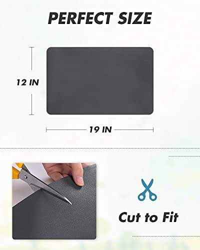 AMOAMI Coffee Mat Dish Drying Mat for Kitchen Counter-Bar Accessories, Hide Stain, Rubber Backed, Absorbent, Fit Under Coffee Maker, Espresso Machine, Pot, Dish Rack, 12"x19", Dark Grey - size: 12"x19"