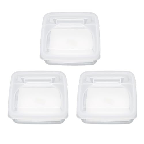 AYNEFY Kitchen Kitchen Storage, Airtight Transparent Pp Box Heat And Cold Cheese Box Multipurpose Using Foods Storage Box For Fruits Minced Garlic Chili 3 Pcs Flip Lid Cheese
