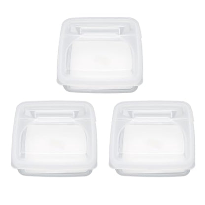 AYNEFY Kitchen Kitchen Storage, Airtight Transparent Pp Box Heat And Cold Cheese Box Multipurpose Using Foods Storage Box For Fruits Minced Garlic Chili 3 Pcs Flip Lid Cheese