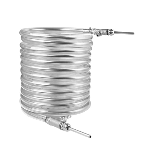 Stainless Steel wort chiller, Counterflow Heat Exchanger 9.52 * 0.5 * 10M Cooling Coil Tube Beer Brewing Cooler Homebrew(Without hose)