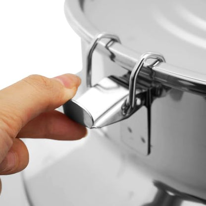 Stainless Steel Milk Can, 88L/23.3Gal Storage Bucket Airtight Canister with Lid, Wine Oil Beverage Storage Container for Kitchen Restaurant Party, W15.8*H29.1in - size: 88L/23.3Gal w/o Faucet