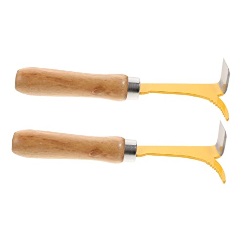 2pcs Bee Hive Scraping Tools Wooden Handle Beekeeping Equipment for Honey Cutting Hive Body Separation