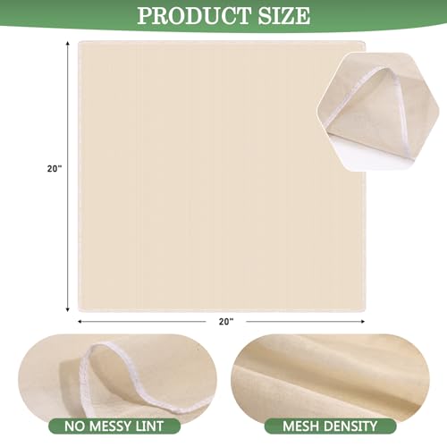 12 Pcs Organic Cheese Cloths 20x20 Inch, Reusable Grade 100 Cheesecloth for Straining,100% Unbleached Cotton Muslin Cheesecloth for Cheese Making, Cooking, Baking, Juicing