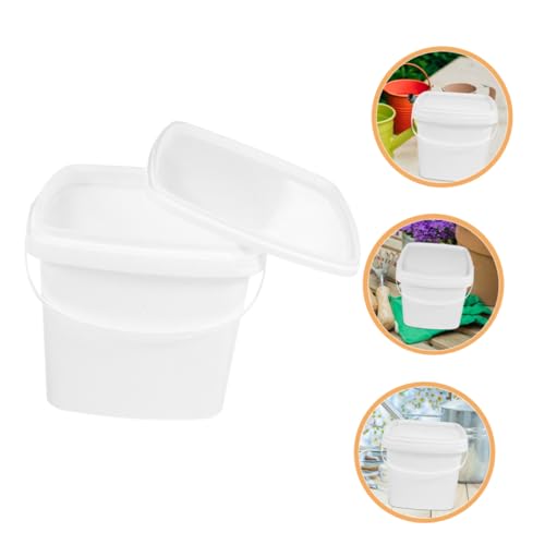 SOLUSTRE 2pcs Plastic Buckets Bulk Square Food Grade Bucket Lids Brining Container Lid Kitchen Containers - color: White