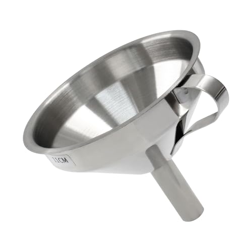 Piutouyar Stainless Steel Kitchen Funnel, 11 cm Metal Funnel with Detachable Strainer Filter, Food Grade Cooking Funnels for Transmission Liquid, Oil, Dry Ingredients