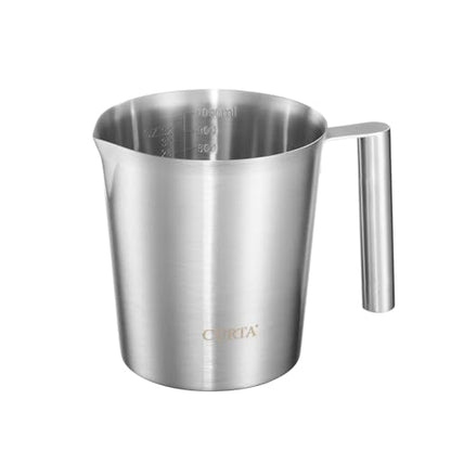 CURTA 18/8 Stainless Steel Measuring Cup with Round Handle and Pour Lip 32 OZ (4 Cup, 1000 ML) - color: Round Handle, size: 32 OZ (4 Cup, 1000 ML)