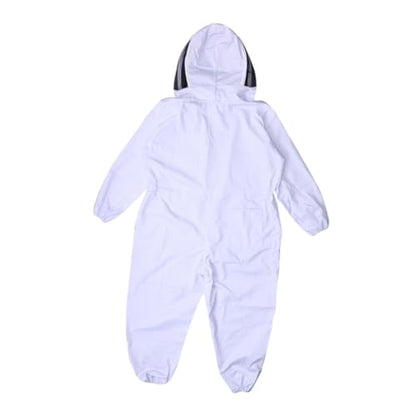 Holibanna Elastic Cuffs Ankles Full Body Beekeeping Suit Removable Veil XXL White