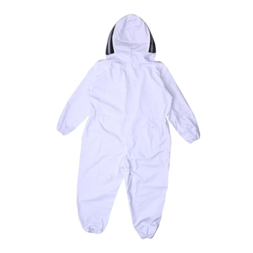 Holibanna Elastic Cuffs Ankles Full Body Beekeeping Suit Removable Veil XXL White