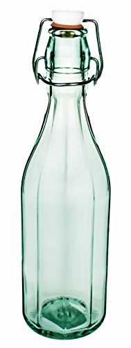 Amici Home Faceted Hermetic Preserving Bottle Small, With Locking Swing Top Lid, Dishwasher Safe, Brewing Bottles for Kombucha, Vanilla Extract, & More, Made in Italy, 9-Ounce