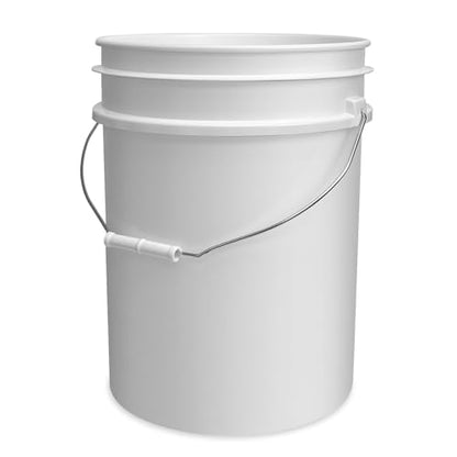 ePackageSupply 5 Gallon Bucket - Food Grade Bucket, Metal Handle Grip, BPA-Free, Heavy-Duty 90 Mil HDPE Plastic Pail, Stackable Utility Container, Made in USA, Lid Not Included, White, 12 Packs - color: White, size: 12 Packs