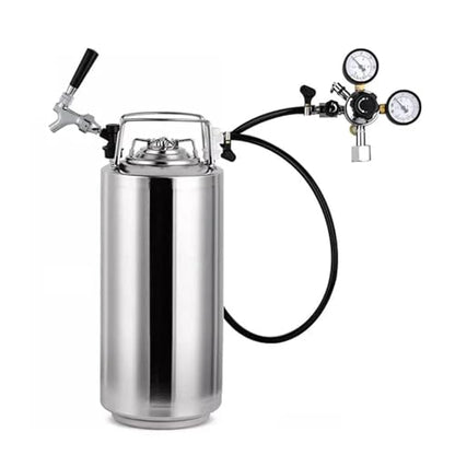19L Ball Lock Keg & Beer Tap Keg Faucet & Co2 Regulator,Stainless Steel Ball Lock Post Corny Keg Dispenser Kit For Homebrew(W21.8) - size: W21.8
