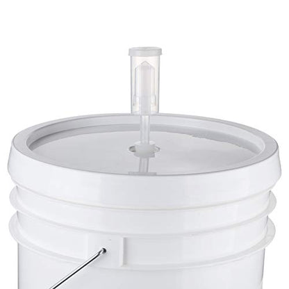 U.S. Solid Plastic Fermenter - 6.5 Gallon Food-Grade Fermenting Bucket Homebrewing Fermentor with Spigot and Airlock BPA Free - size: 6.5 gallon(1-PACK)