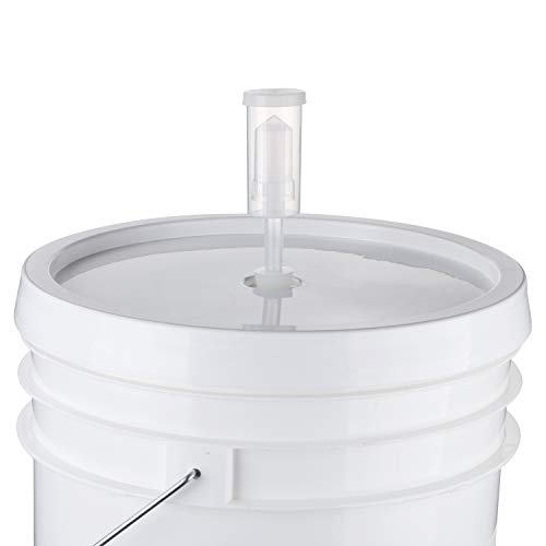 U.S. Solid Plastic Fermenter - 6.5 Gallon Food-Grade Fermenting Bucket Homebrewing Fermentor with Spigot and Airlock BPA Free - size: 6.5 gallon(1-PACK)