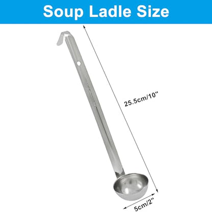 Piutouyar 3 Pcs 1 oz Soup Ladle Set, Stainless Steel Ladle with Long Hooked Handles Kitchen Cooking Serving Ladle Accessories for Cooking Soup Sauce Stews - size: 1 oz
