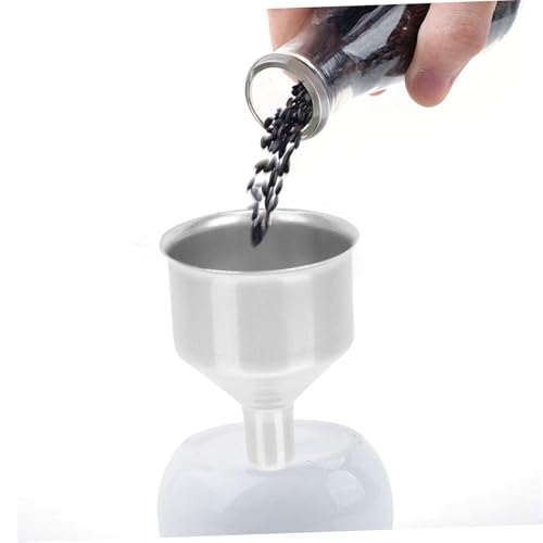 6Pcs Food Grade Stainless Steel Wide Mouth Funnels for Filling Bottles Small Liquid Transfer Funnels Resistant Scratching Lightweight Kitchen Accessories for Oil Wine Soy Sauce
